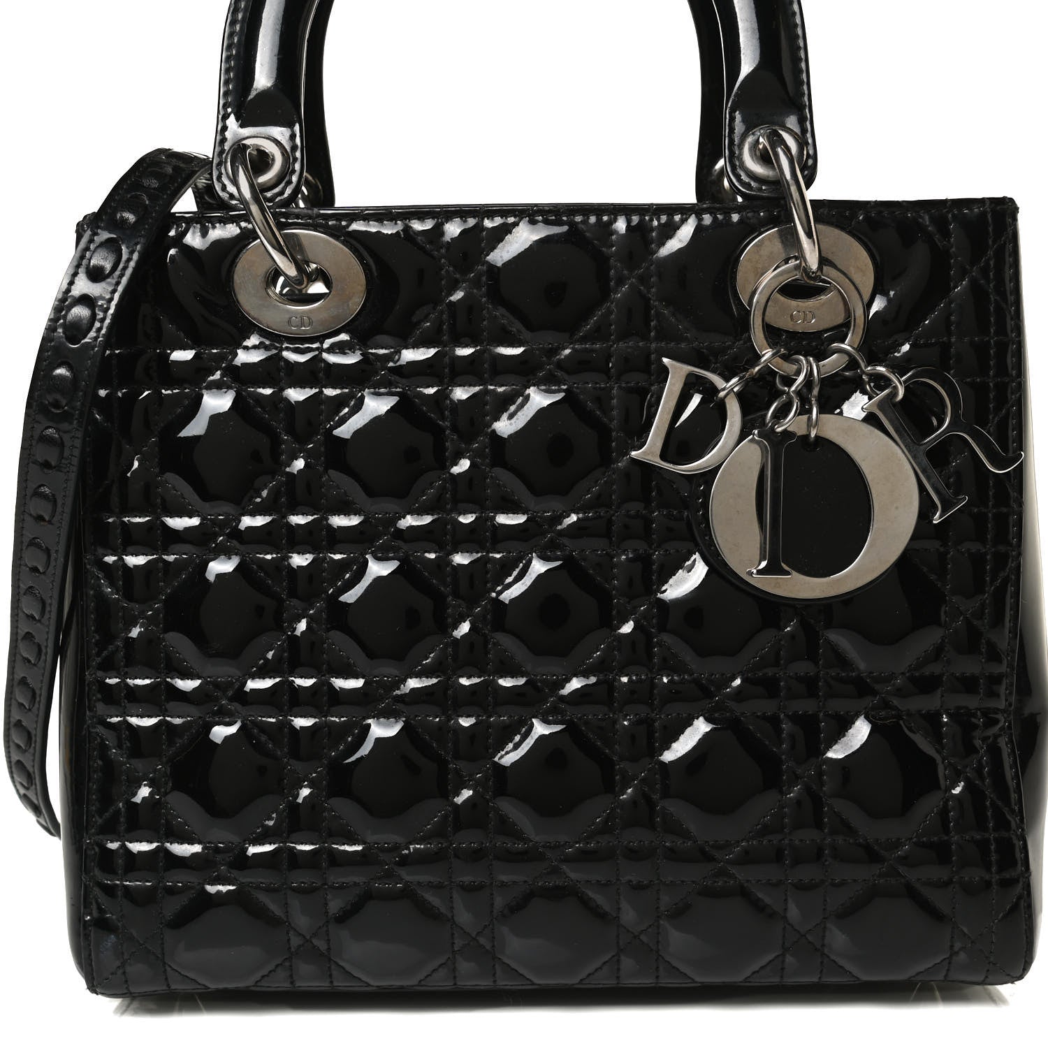 Christian Dior Patent Cannage Medium Lady Dior Black 8 of 16