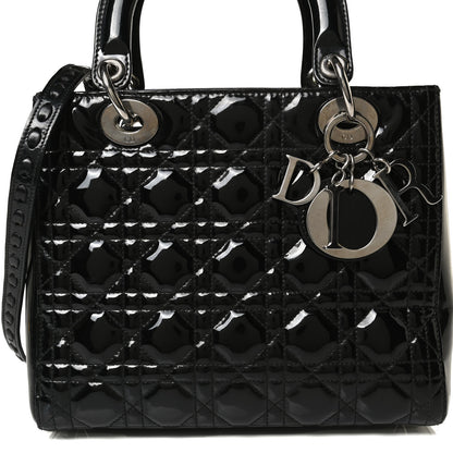 Christian Dior Patent Cannage Medium Lady Dior Black 8 of 16