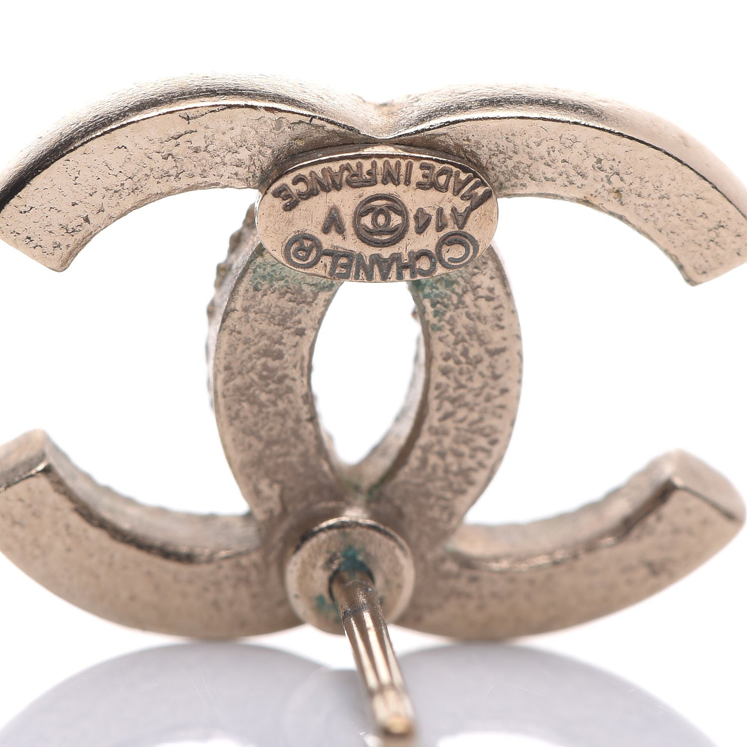 Chanel Crystal CC Earrings Gold 4 of 7