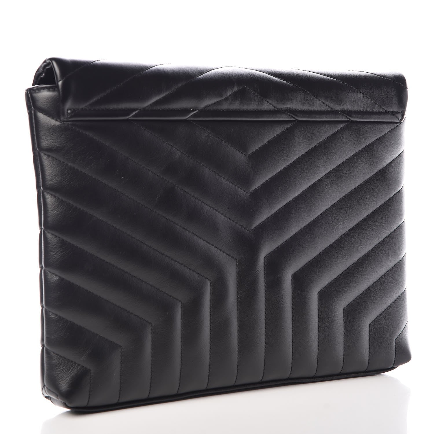 Saint Laurent Calfskin Y Quilted Monogram Loulou Document Holder Black 3 of 8
