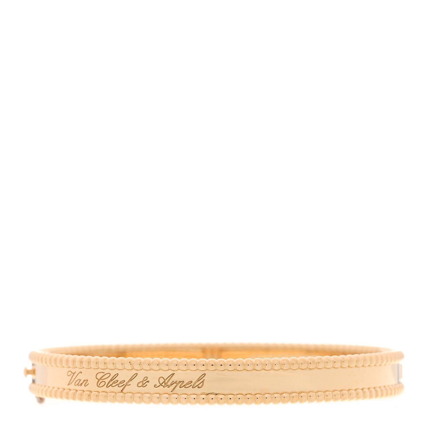 Van Cleef & Arpels 18K Yellow Gold Perlee Signature Bangle Bracelet L 2 of 4