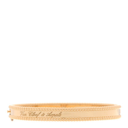Van Cleef & Arpels 18K Yellow Gold Perlee Signature Bangle Bracelet L 2 of 4