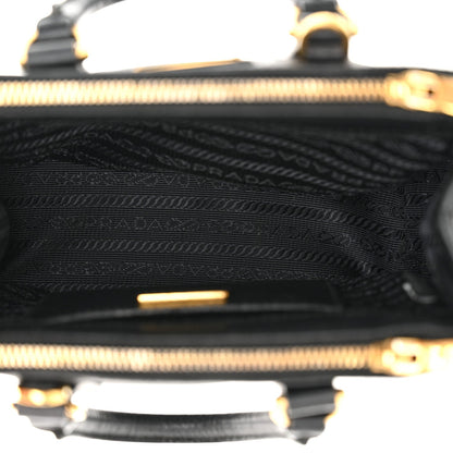 Prada Saffiano Lux Micro Galleria Double Zip Tote Black 5 of 14