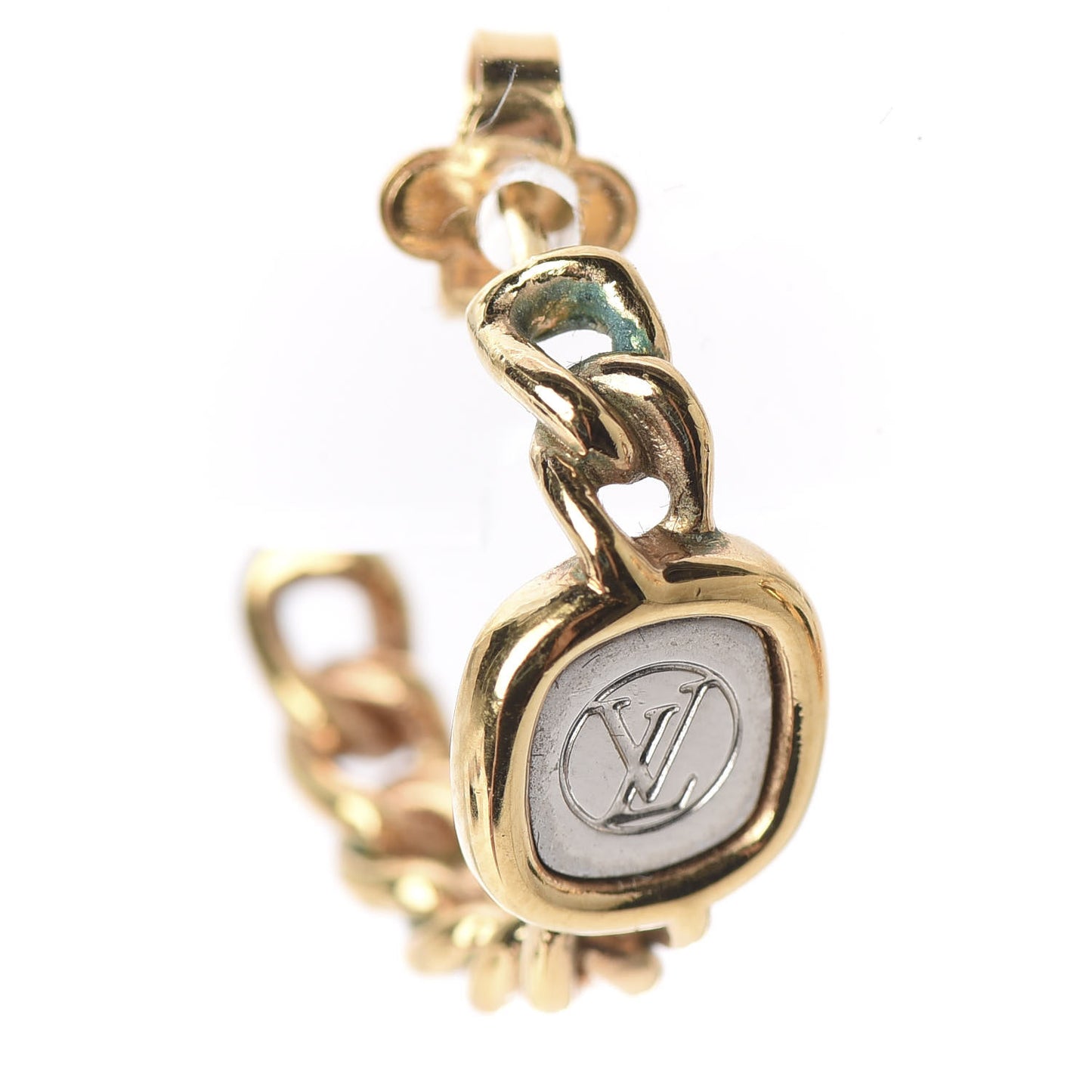 LV ID Chain Hoop Earrings