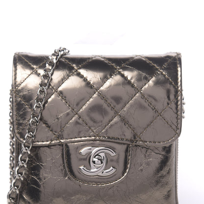 Chanel Crackled Aged Calfskin Mini Crossbody Flap Pewter 10 of 10