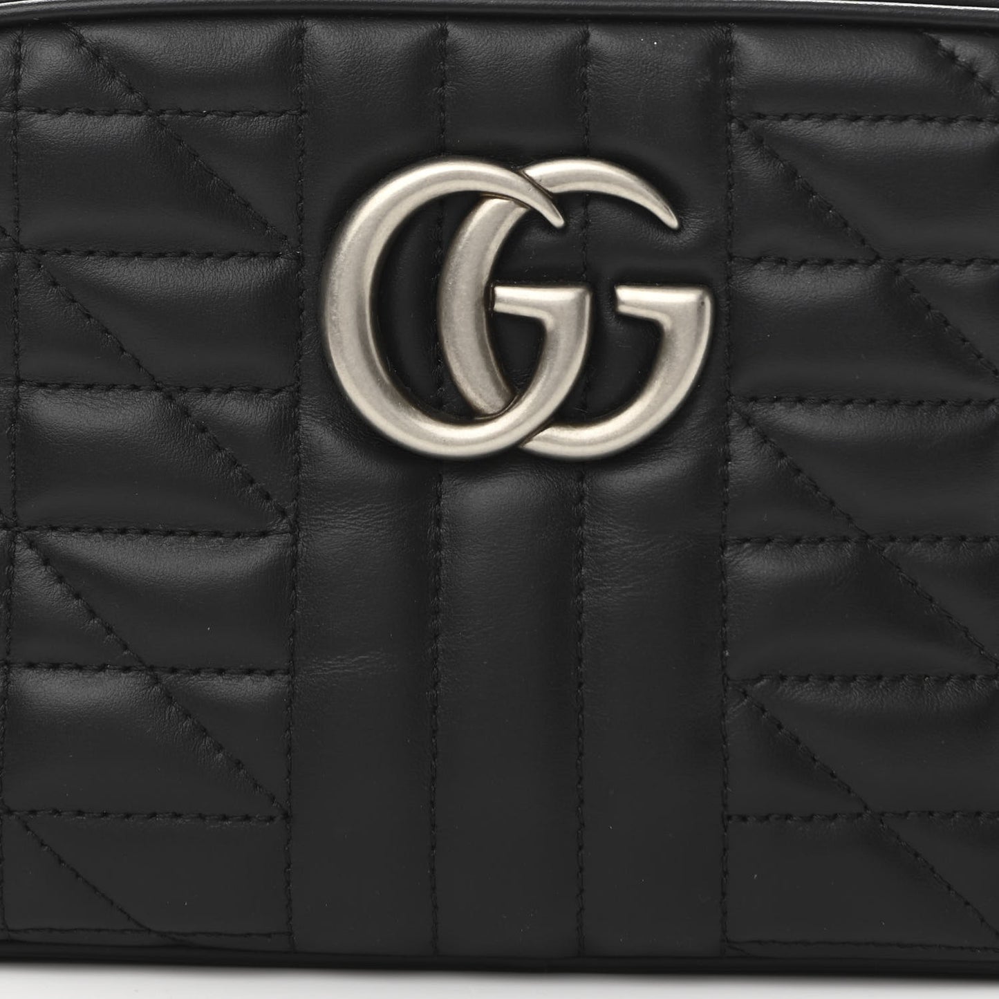 Calfskin Matelasse Aria Small GG Marmont Chain Shoulder Bag Black
