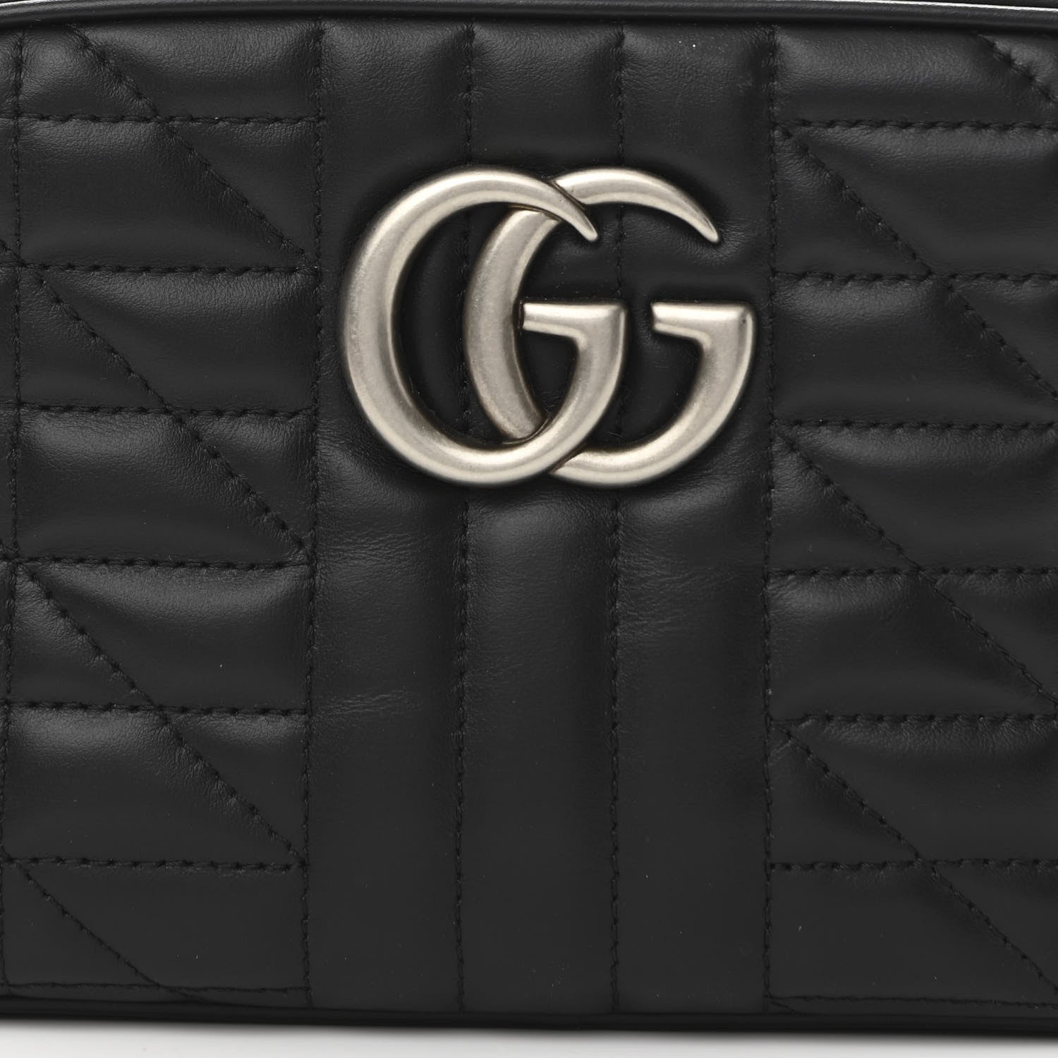 Gucci Calfskin Matelasse Aria Small GG Marmont Chain Shoulder Bag Black 9 of 11