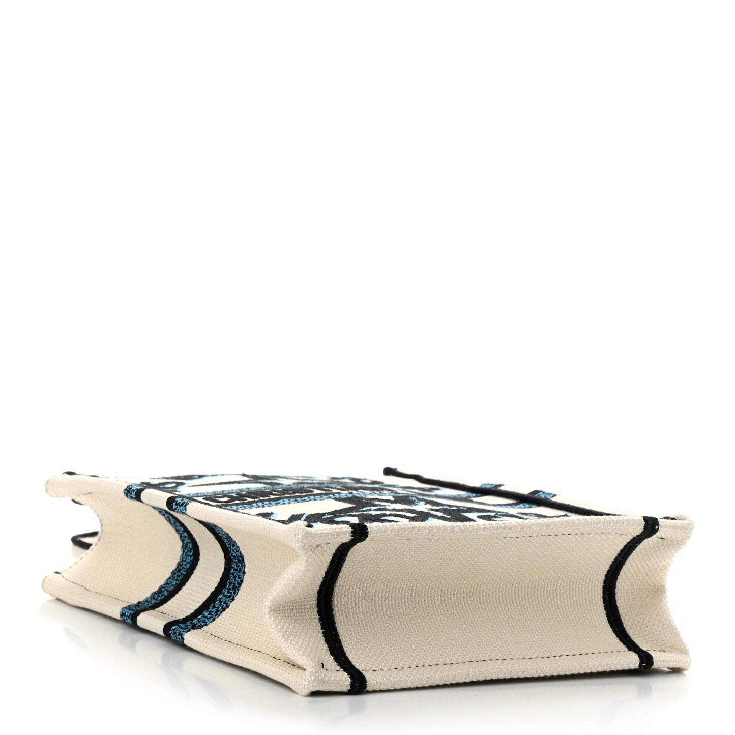 Canvas Embroidered Vertical Lucky Star Book Tote White Multicolor