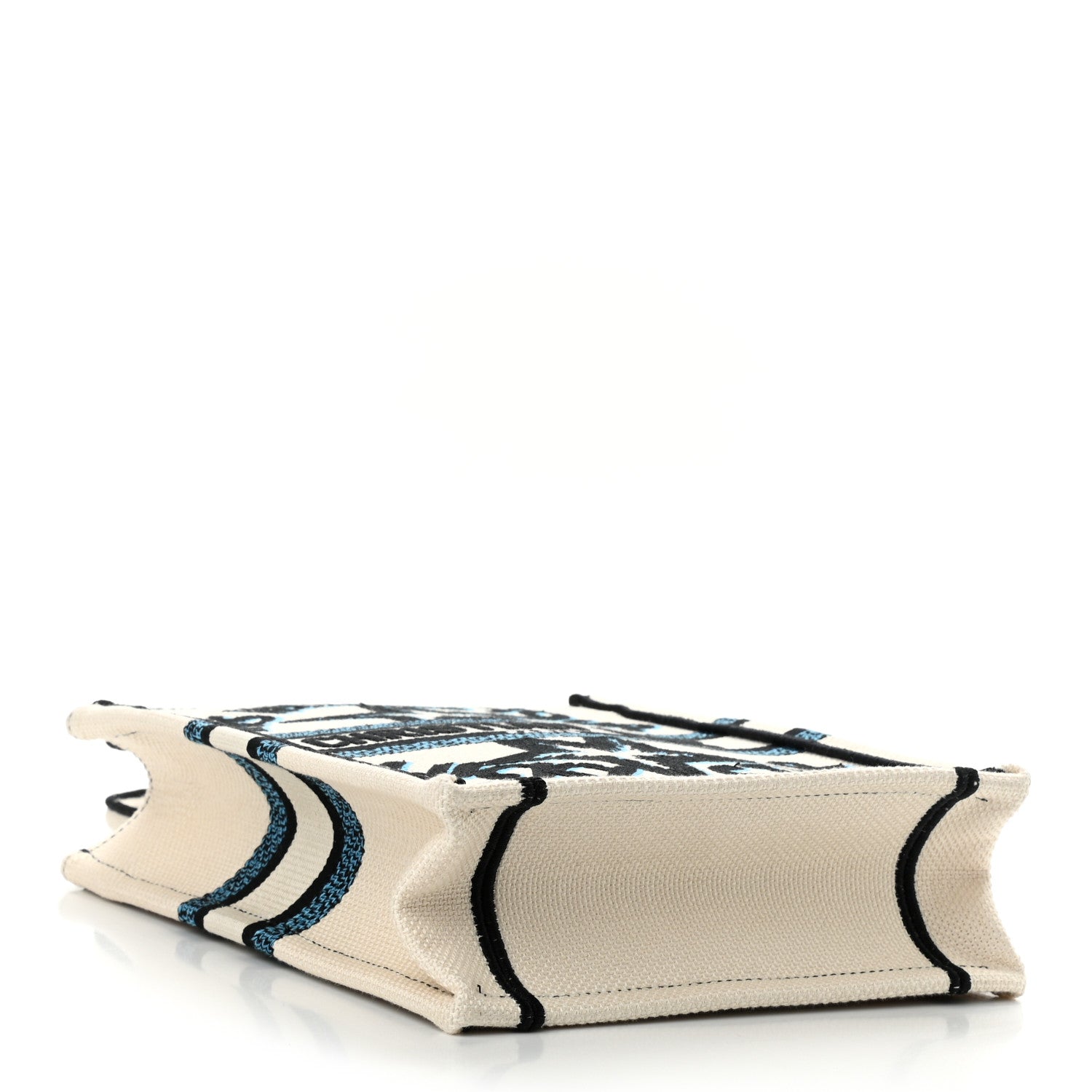 Christian Dior Canvas Embroidered Vertical Lucky Star Book Tote White Multicolor 4 of 11