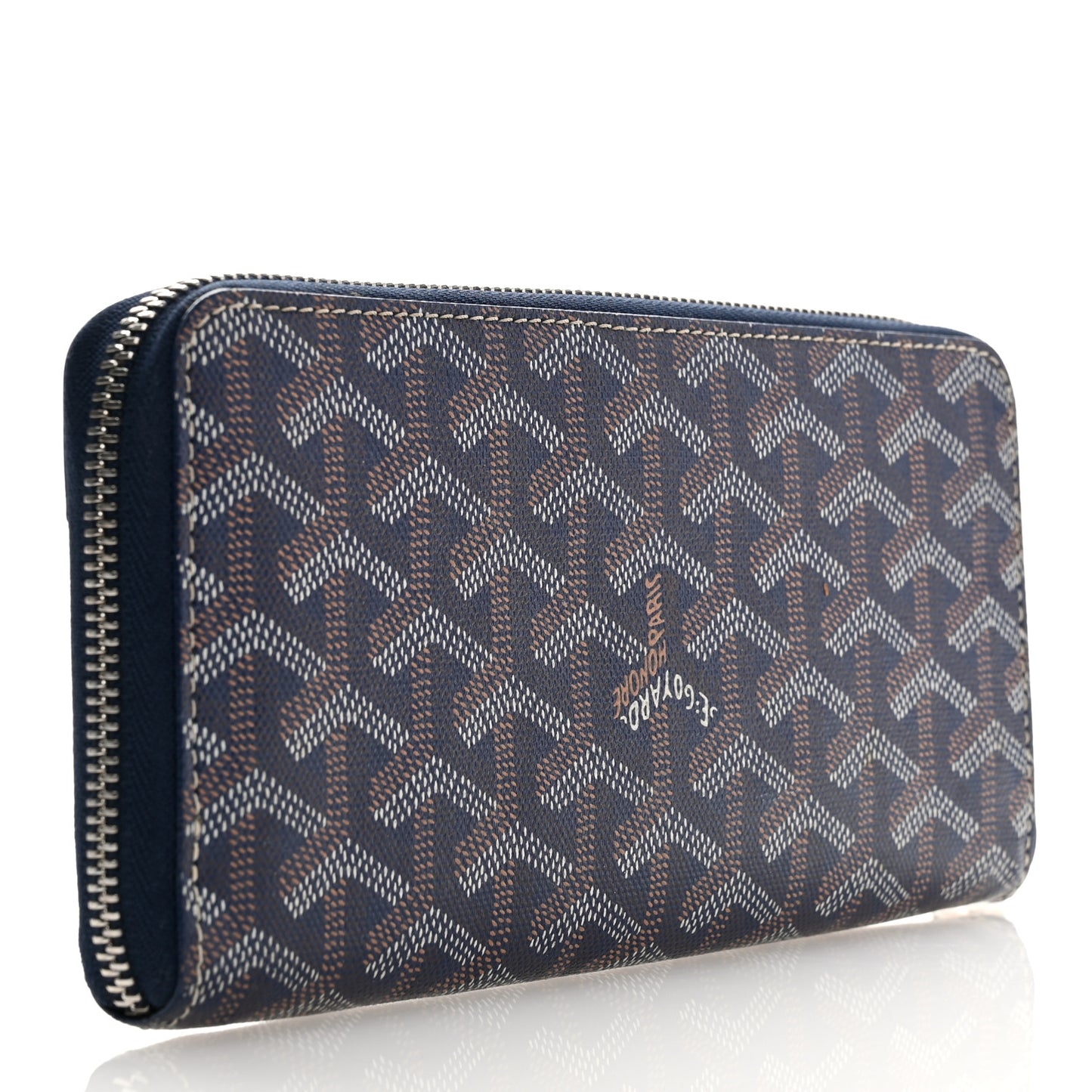 Goyardine Matignon Zip Around GM Wallet Blue