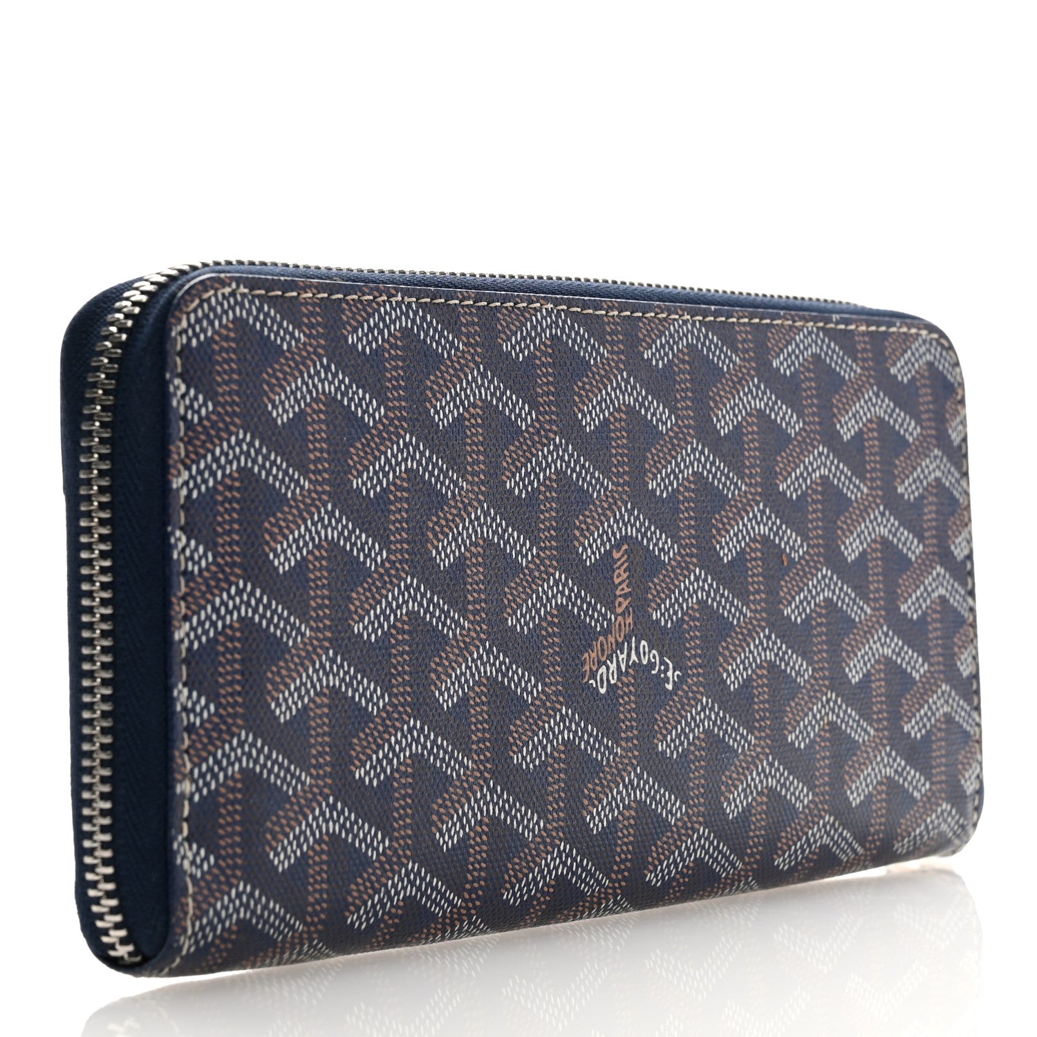 Goyard Goyardine Matignon Zip Around GM Wallet Blue 3 of 8