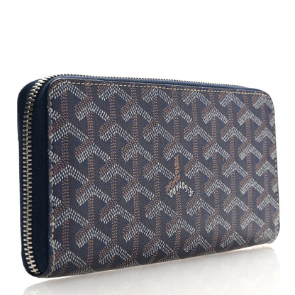 Goyard Goyardine Matignon Zip Around GM Wallet Blue 3 of 8