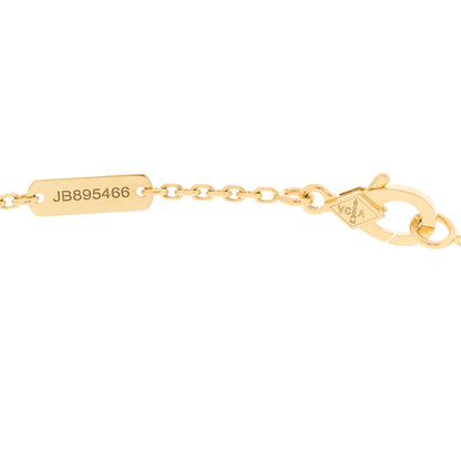 Van Cleef & Arpels 18k Yellow Gold Mother of Pearl Lucky Alhambra Butterfly Pendant Necklace 5 of 6