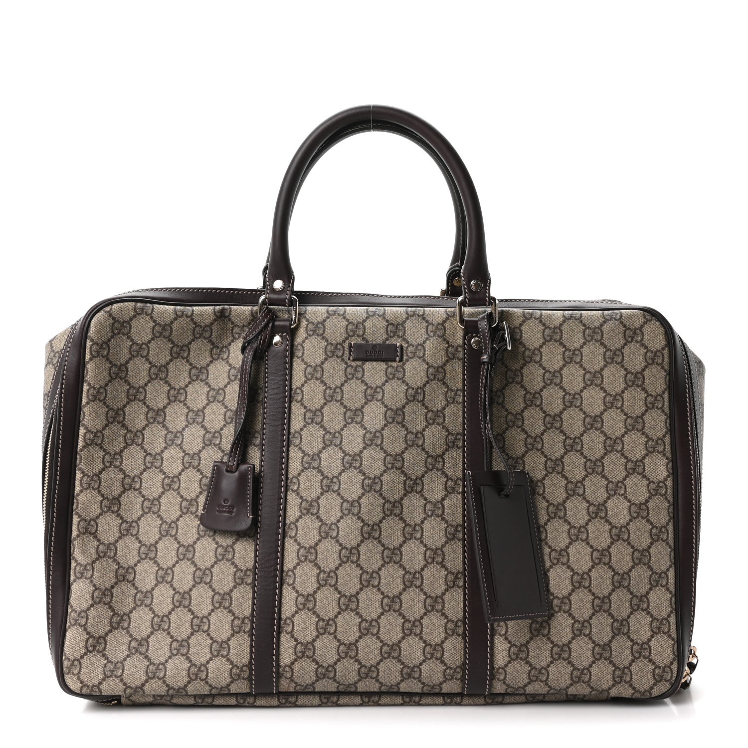Gucci GG Supreme Monogram Medium Double Handle Briefcase Dark Brown 1 of 10