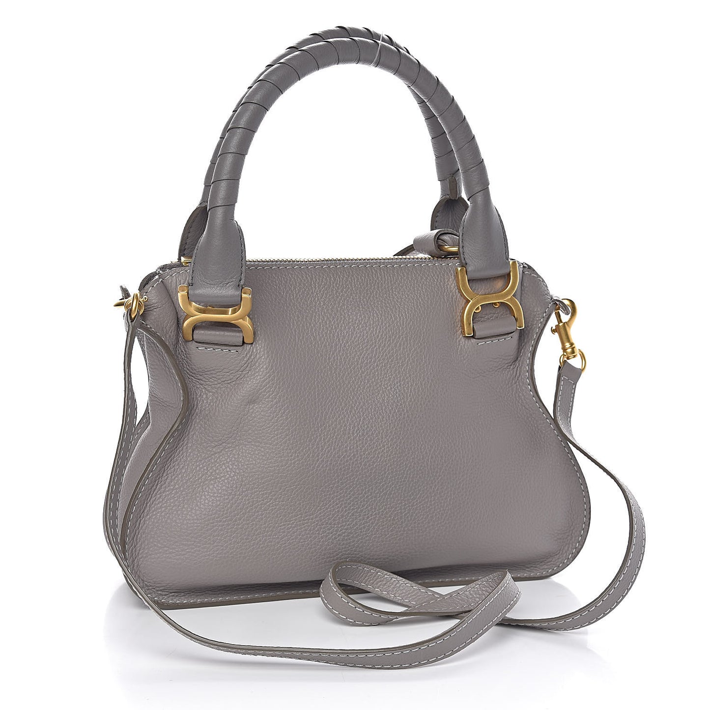 Calfskin Small Marcie Satchel Cashmere Grey