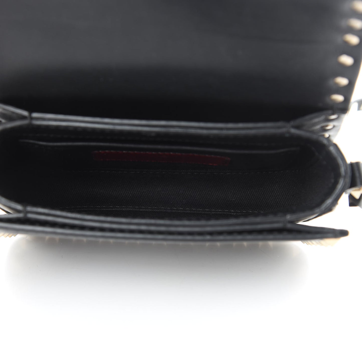 Vitello Rockstud Flap Crossbody Bag Black