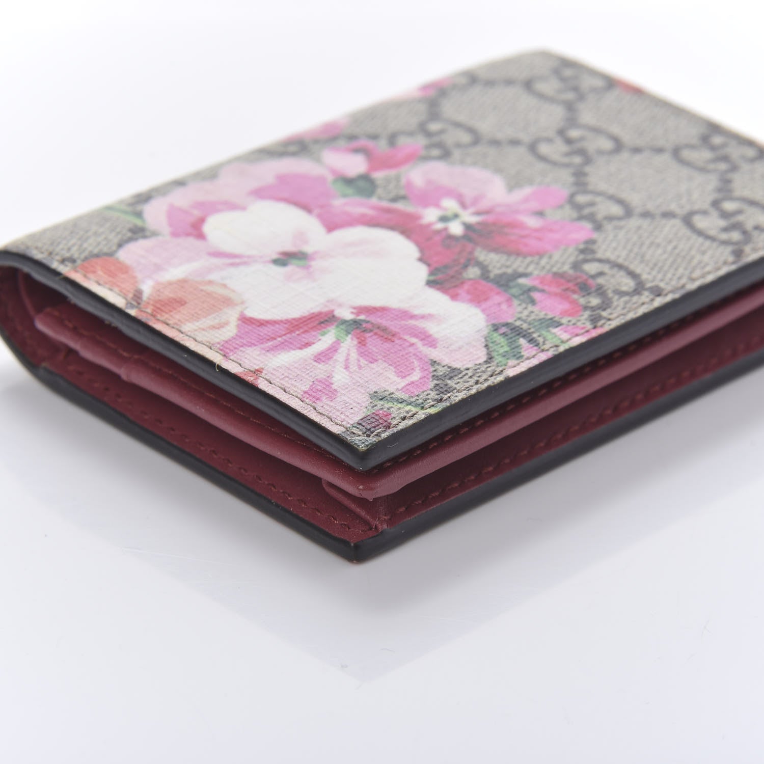 Gucci GG Supreme Monogram Blooms Card Case Beige Multicolor Dry Rose 6 of 10