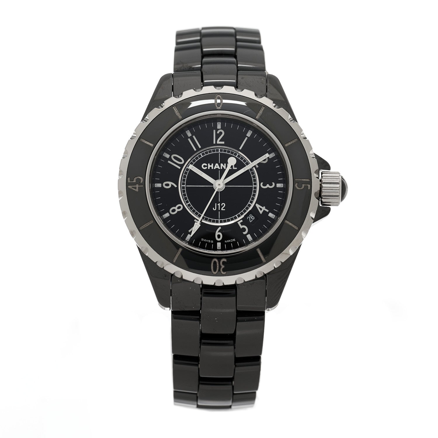 Chanel Stainless Steel Ceramic 33mm J12 Quartz Watch Black 1 of 5