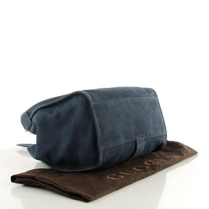 Gucci Nubuck Medium Soft Stirrup Shoulder Bag Navy 4 of 7