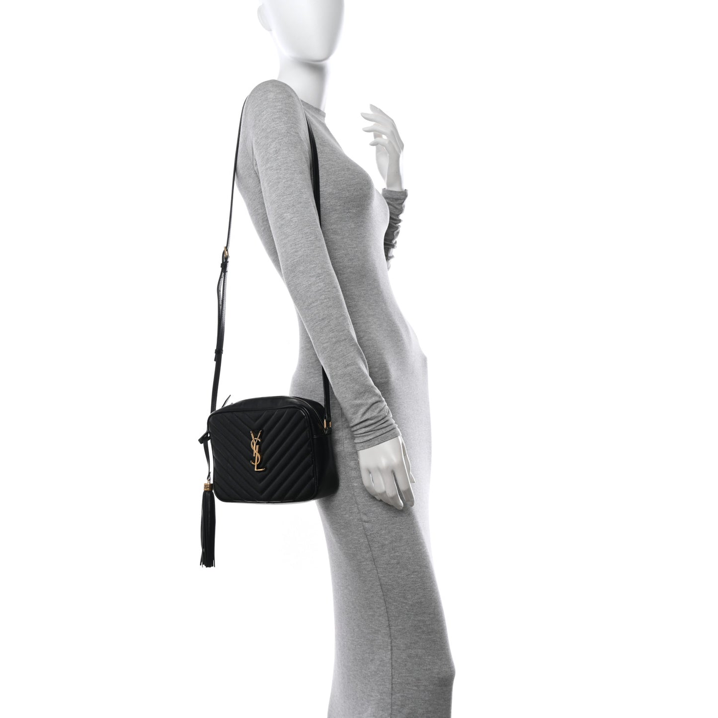 Calfskin Matelasse Monogram Lou Camera Bag Black