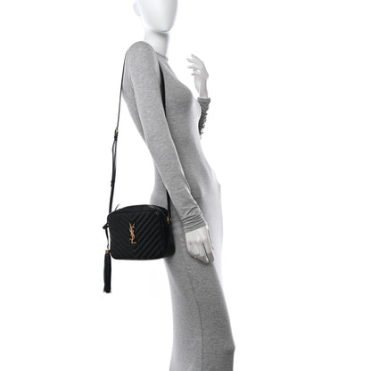 Saint Laurent Calfskin Matelasse Monogram Lou Camera Bag Black 2 of 14
