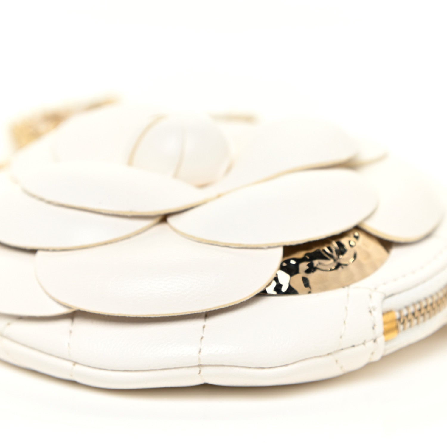 Chanel Lambskin Mini Camellia Bouquet Clutch With Chain White 10 of 11