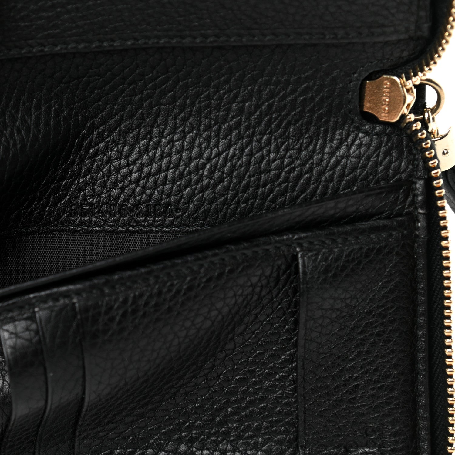 Gucci Pebbled Calfskin Medium Soho Zip Around Wallet Black 8 of 10