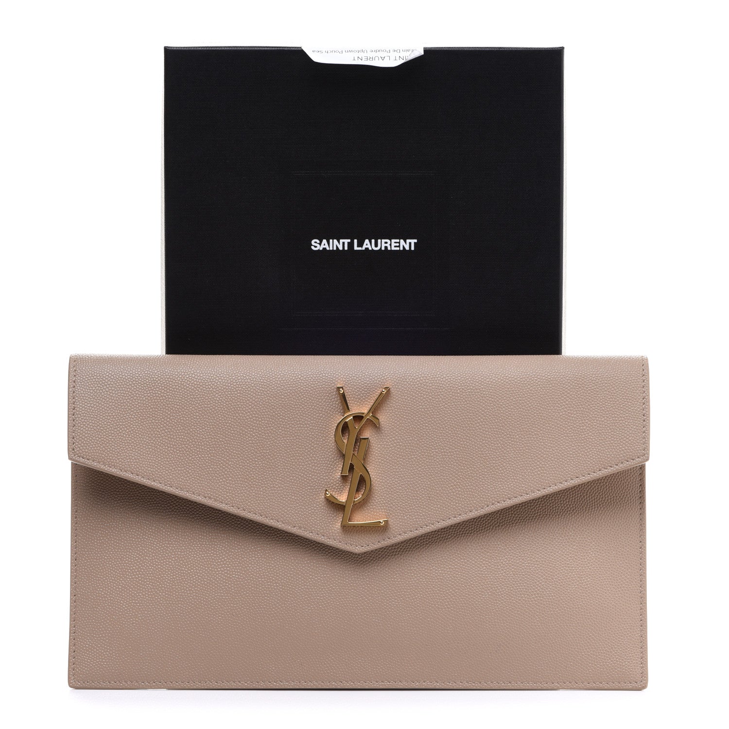 Saint Laurent Grain De Poudre Uptown Pouch Dark Beige 9 of 9