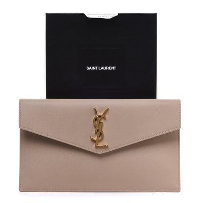 Saint Laurent Grain De Poudre Uptown Pouch Dark Beige 9 of 9