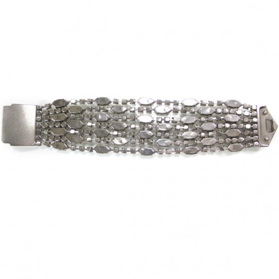 Swarovski Crystal Lock Bracelet Silver