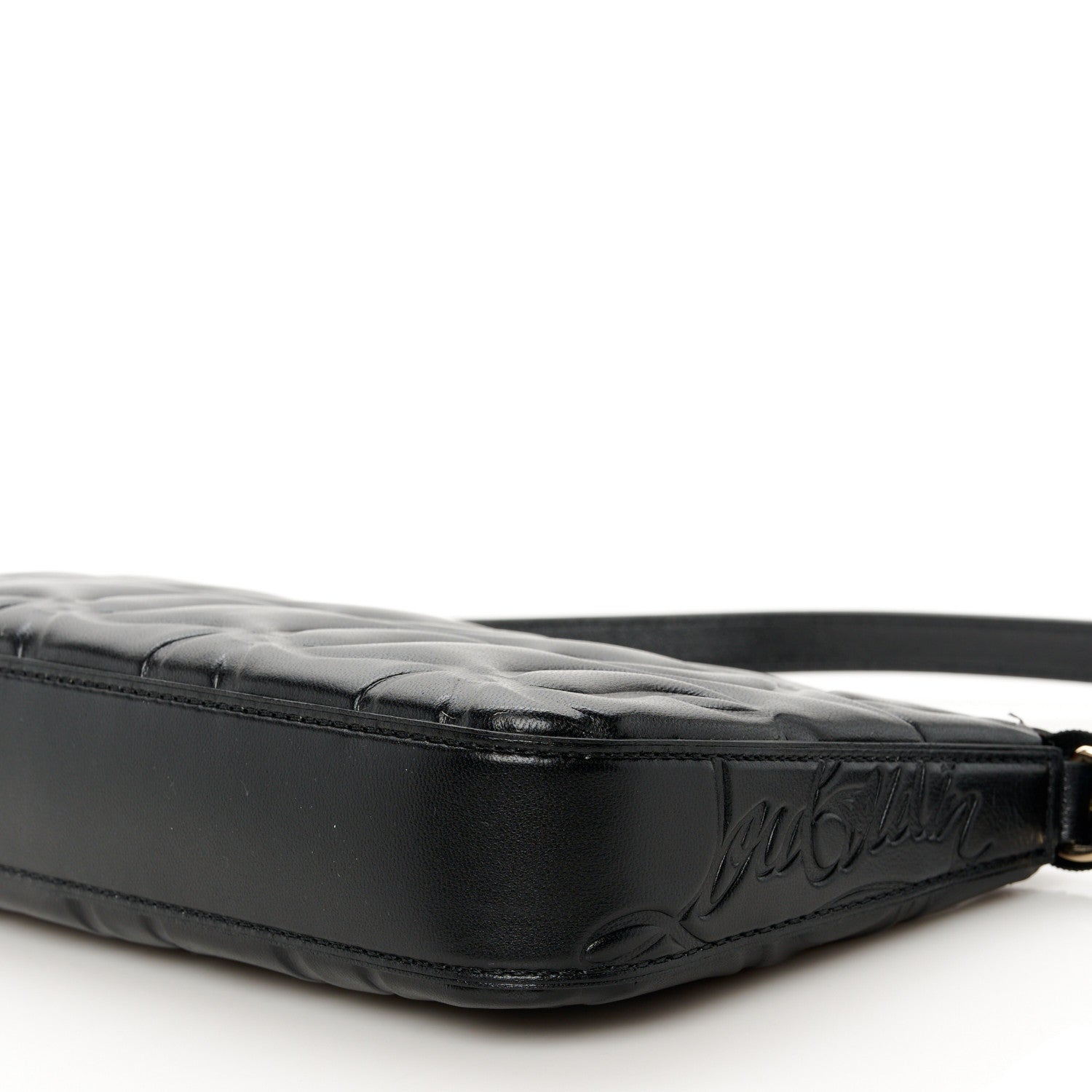 Christian Louboutin Calfskin Embossed Loubila Shoulder Bag Black 9 of 9