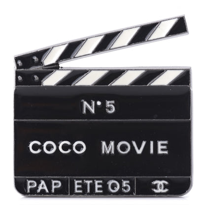 Chanel Metal Resin Coco Movie Brooch Black 1 of 4
