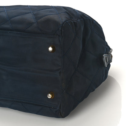 Prada Nylon Tessuto Impuntu Quilted Shoulder Bag Navy 8 of 11