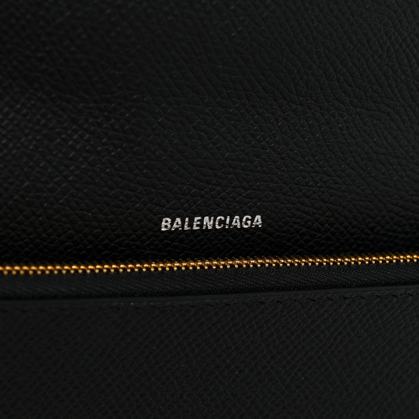 Grained Calfskin BB Thin Money Wallet Black