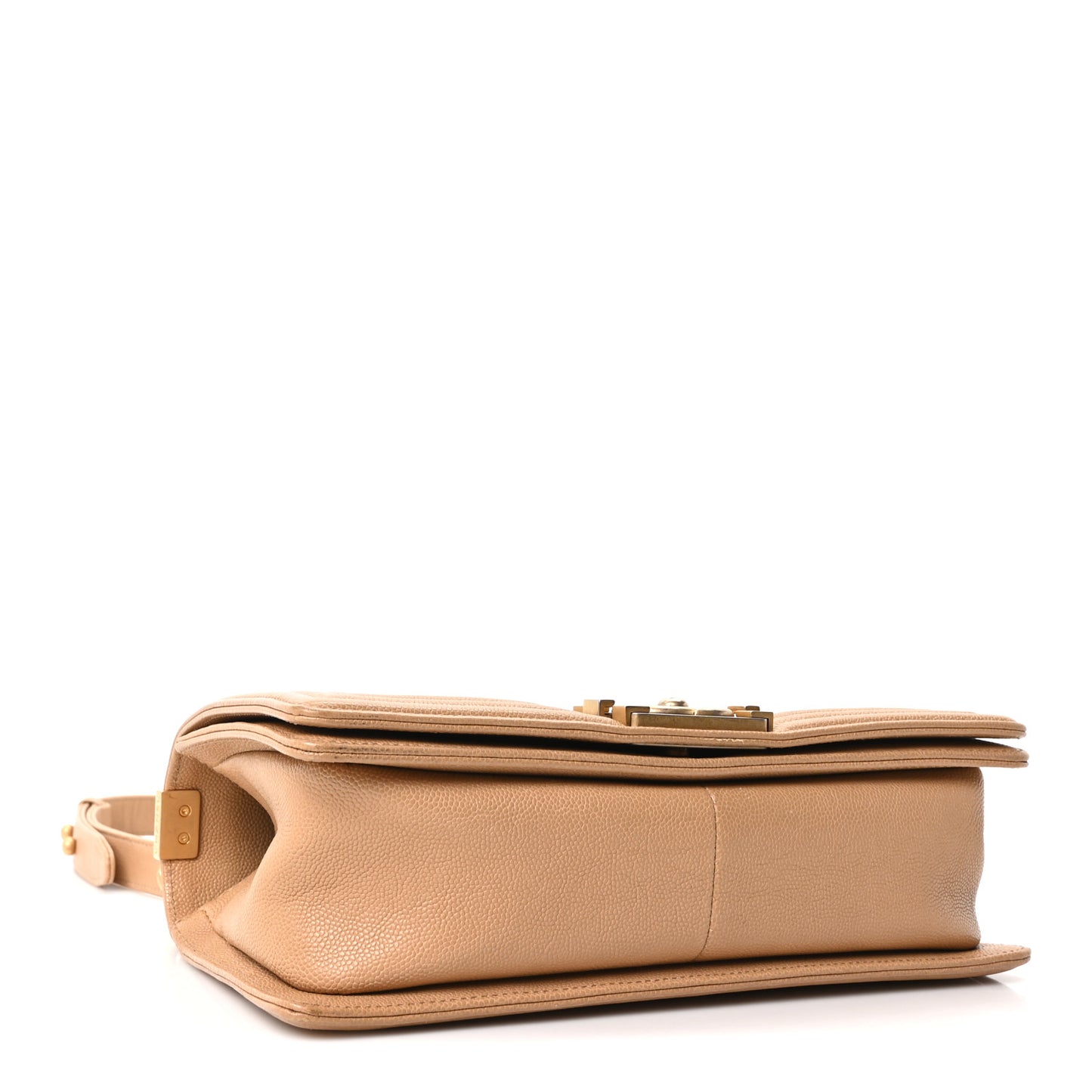 Caviar Quilted Medium Boy Flap Beige