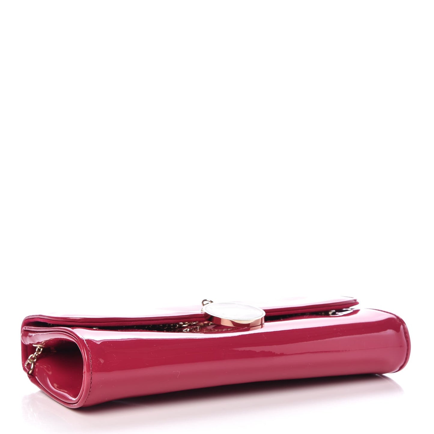Patent Riviera Clutch Fuchsia