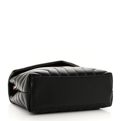 Saint Laurent Calfskin Y Quilted Monogram Small Loulou Chain Satchel Black 4 of 9