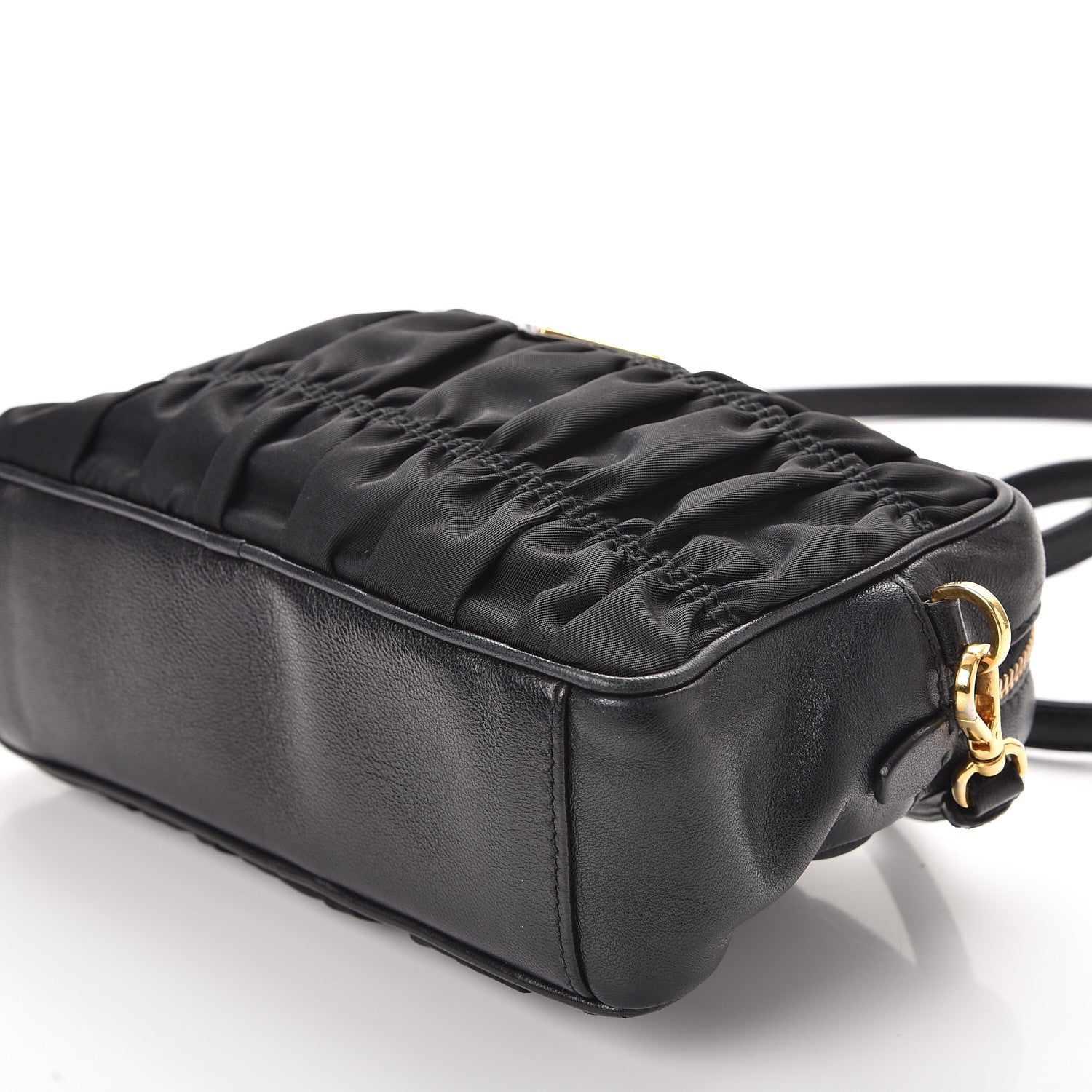 Prada Tessuto Nylon Calf Gaufre Camera Crossbody Nero Black 10 of 12