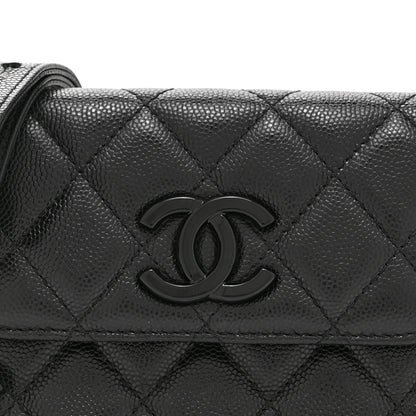 Chanel Caviar Quilted My Everything Belt Flap Card Holder Black 9 of 12