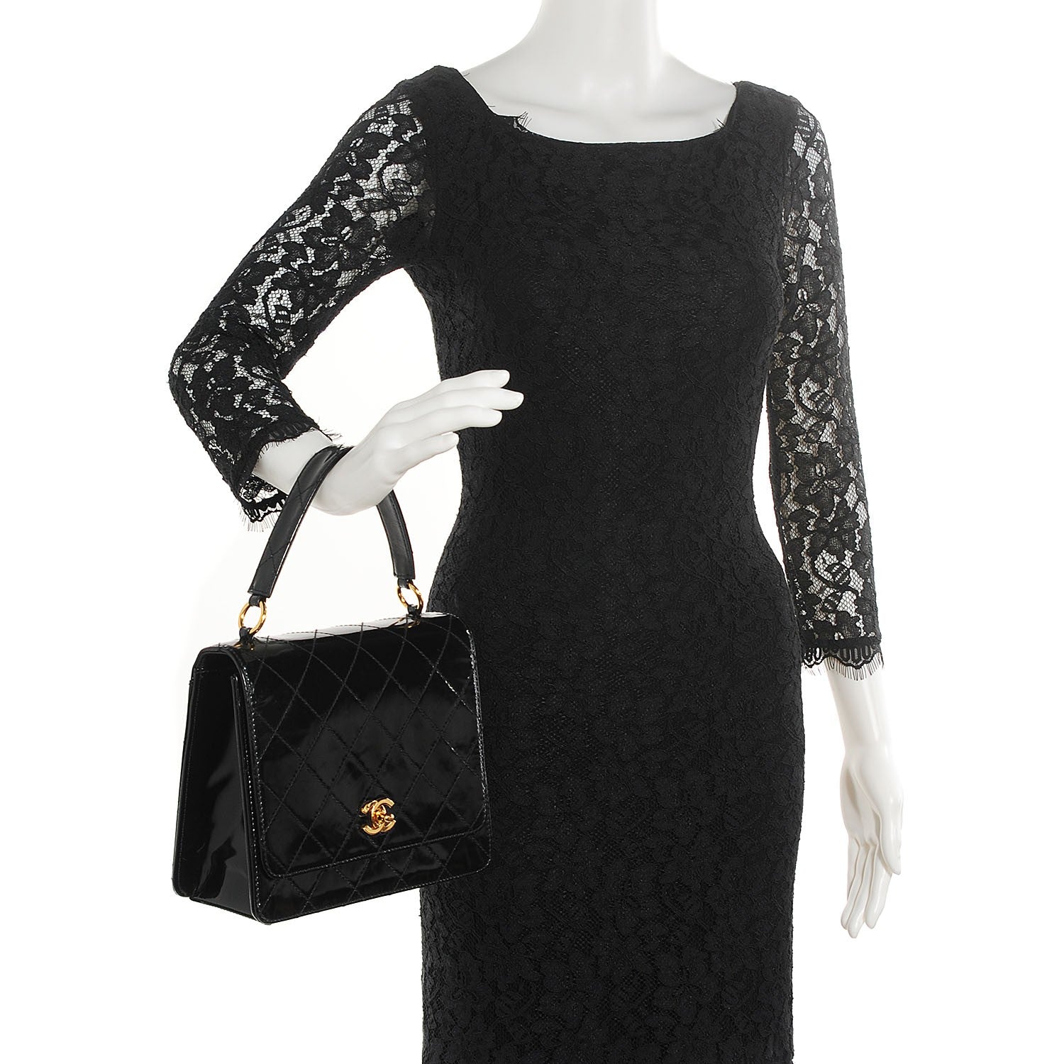 Chanel Patent Medium Kelly Flap Bag Black 2 of 8