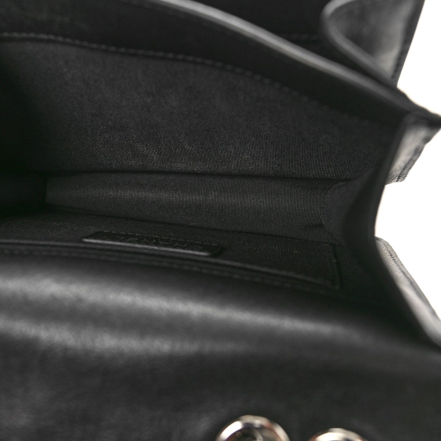 Goatskin Quilted Small CC Box Flap Black