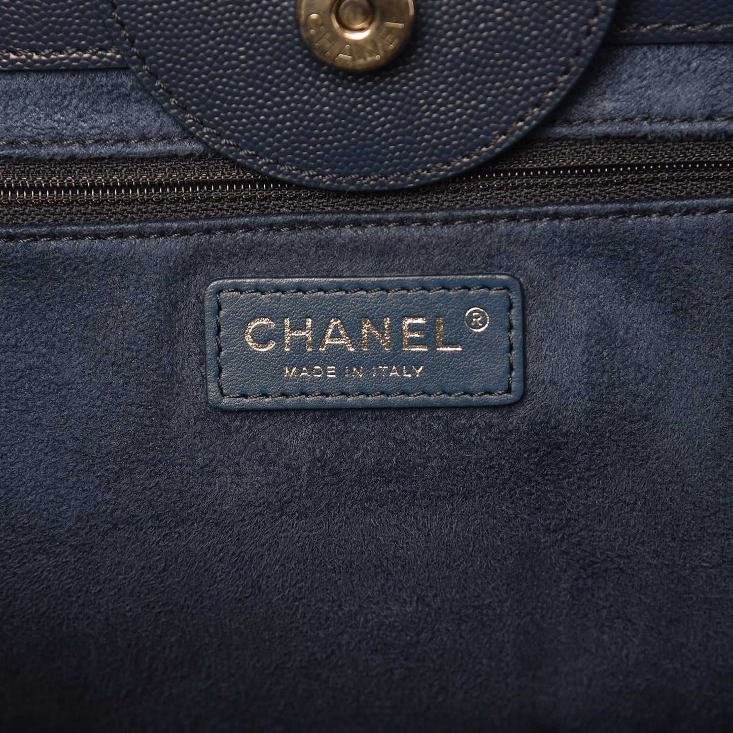Caviar Small Studded Deauville Tote Navy