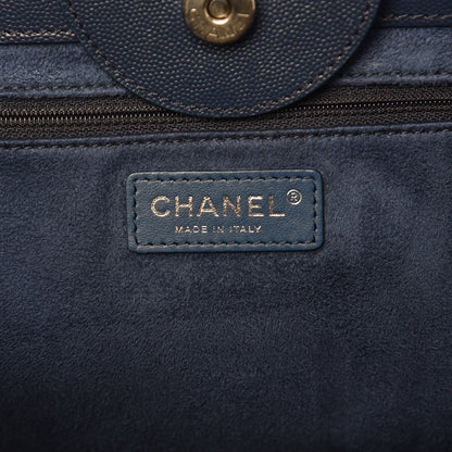Chanel Caviar Small Studded Deauville Tote Navy 7 of 8