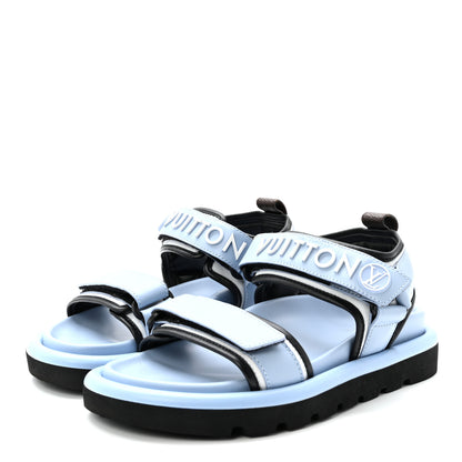 Louis Vuitton Calfskin Pool Pillow Flat Comfort Sandals 36 Blue 4 of 9
