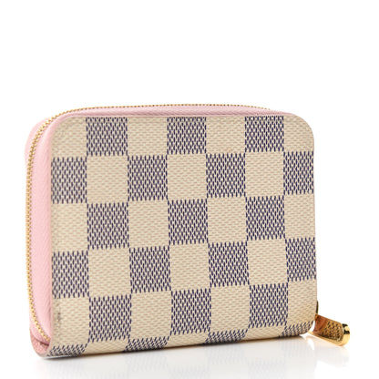 Louis Vuitton Damier Azur Zippy Coin Purse Rose Ballerine 3 of 8