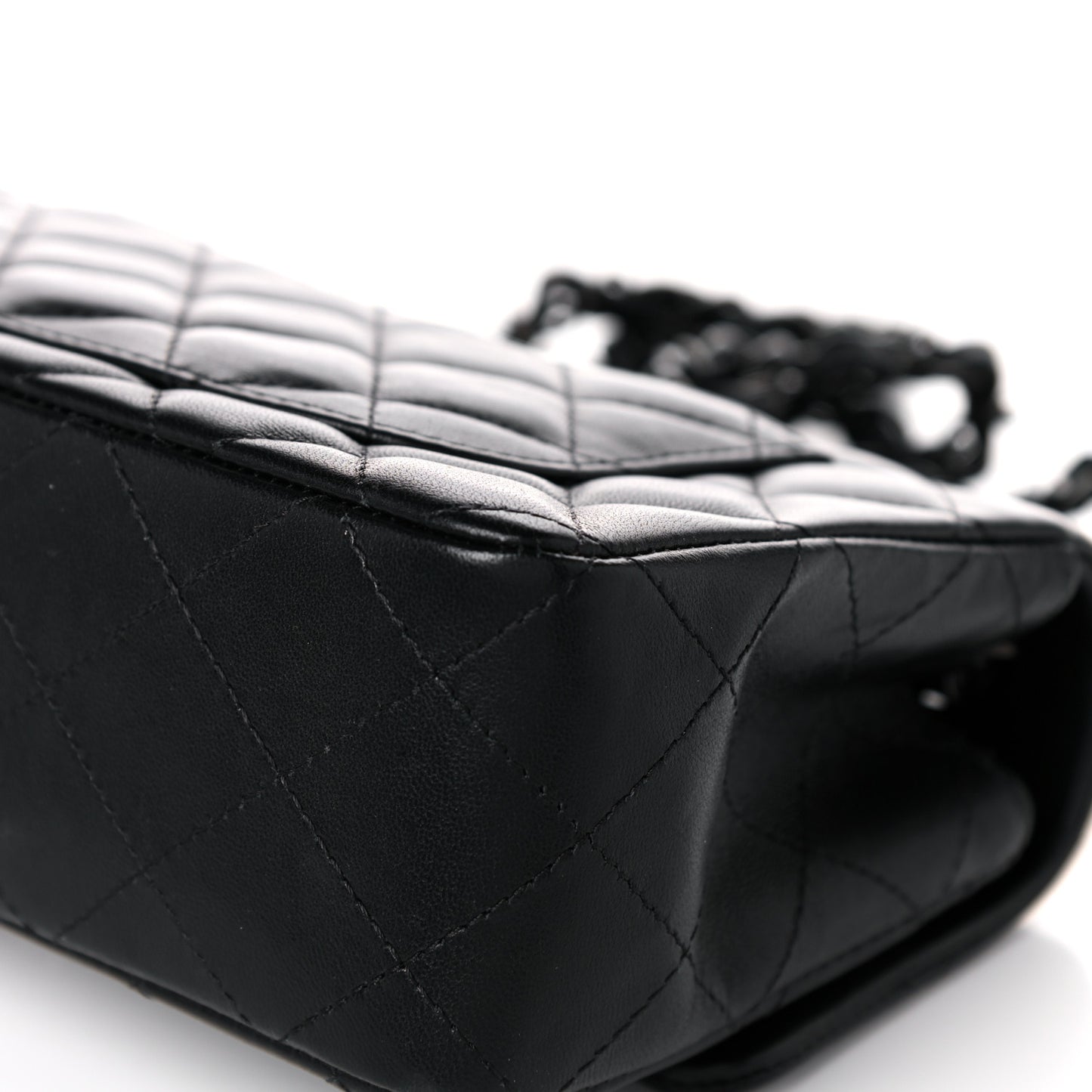 Lambskin Quilted Mini Rectangular Flap So Black