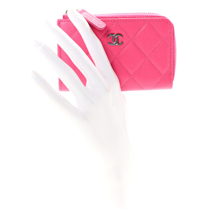 Chanel Caviar Quilted Zipped Key Holder Case Pink 2 of 7
