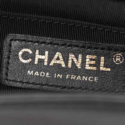 Chanel Lambskin Cotton Woven Medium Boy Flap Black 6 of 10