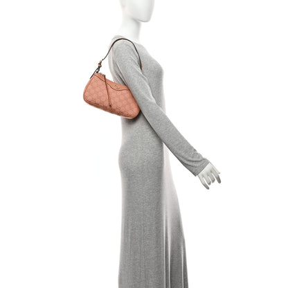 Gucci Monogram Textured Dollar Calfskin Small Ophidia Hobo Cloche Rose Pink 2 of 11