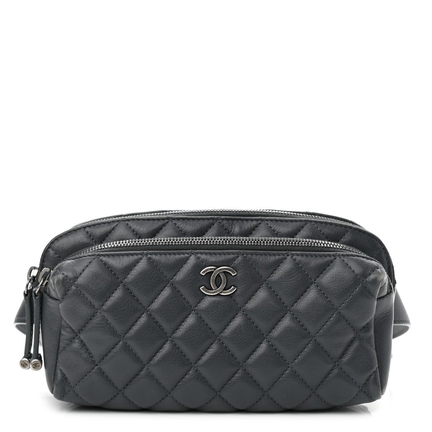 Chanel Calfskin Quilted Waist Bag Dark Grey 1 of 15